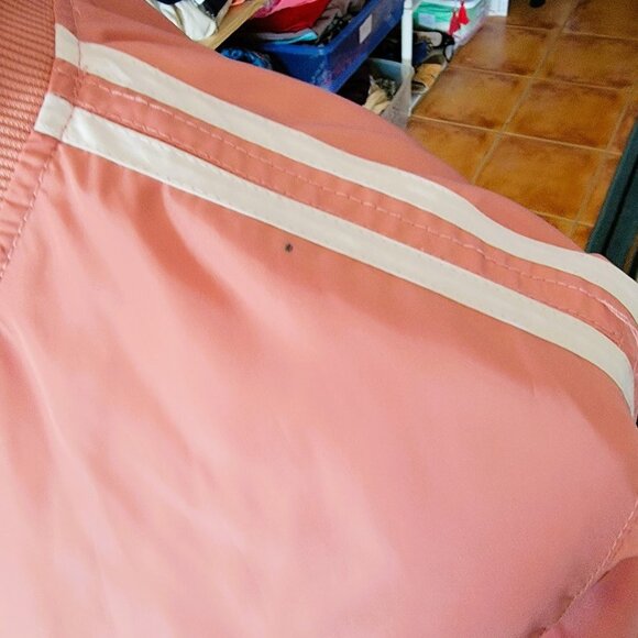 Dice Bomber Type Pink and White Long Sleeve Casual Silky Jacket in Size Medium - Picture 5 of 6